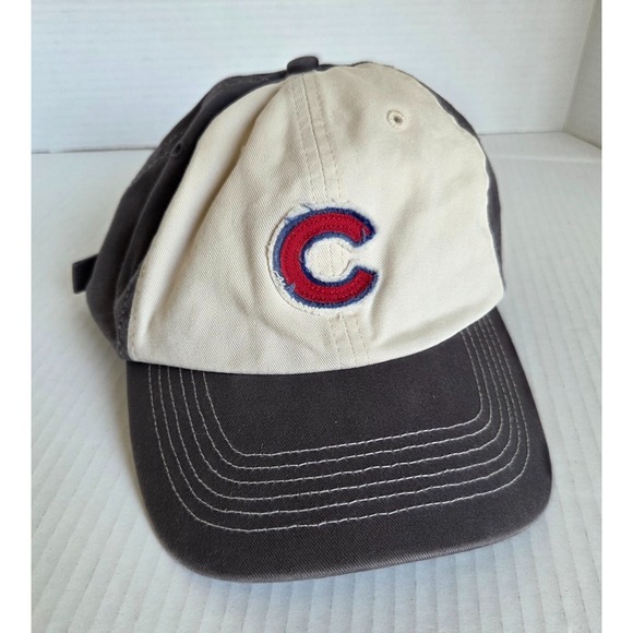 fan favorite Other - Chicago Cubs Hat Baseball Cap OSFA Gray and Tan Snapback Adjustable Distressed